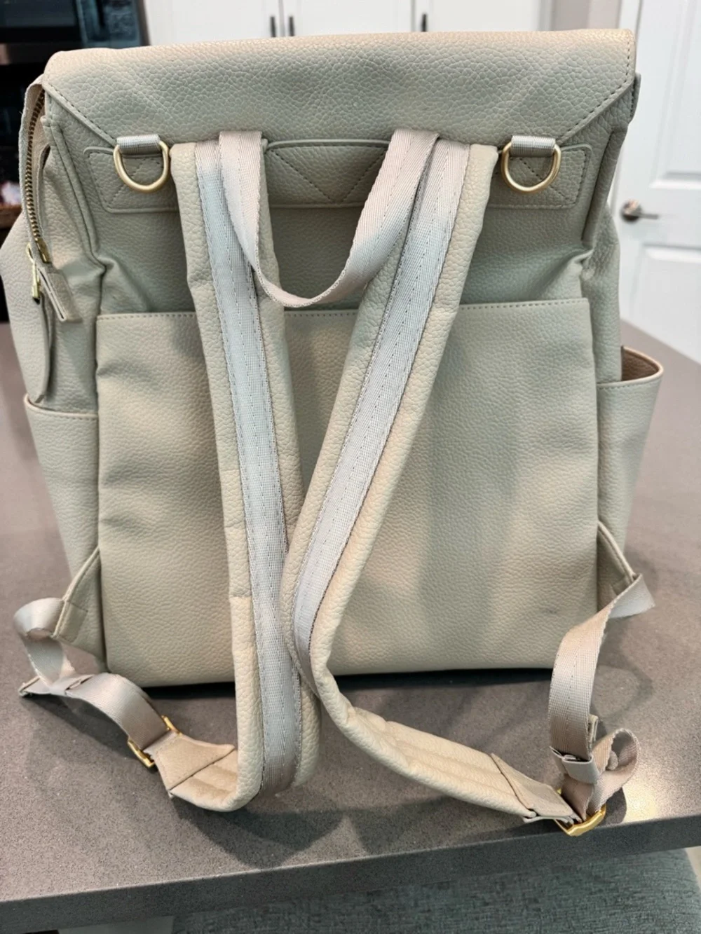 Freshly Picked Classic Birch II Leather Baby Backpack with Gold Harware